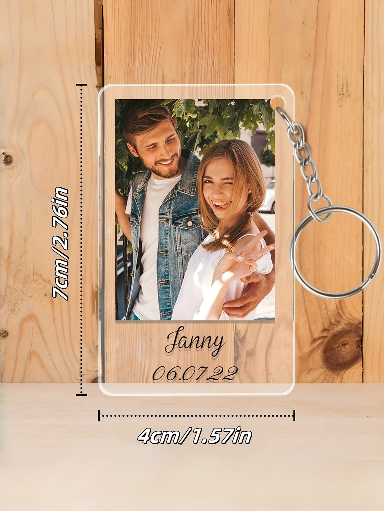 Custom 2D Flat Keychain Personalized Photo Custom Nameplate Keychain